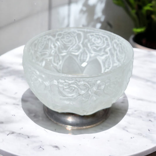 Frosted Floral Bowl